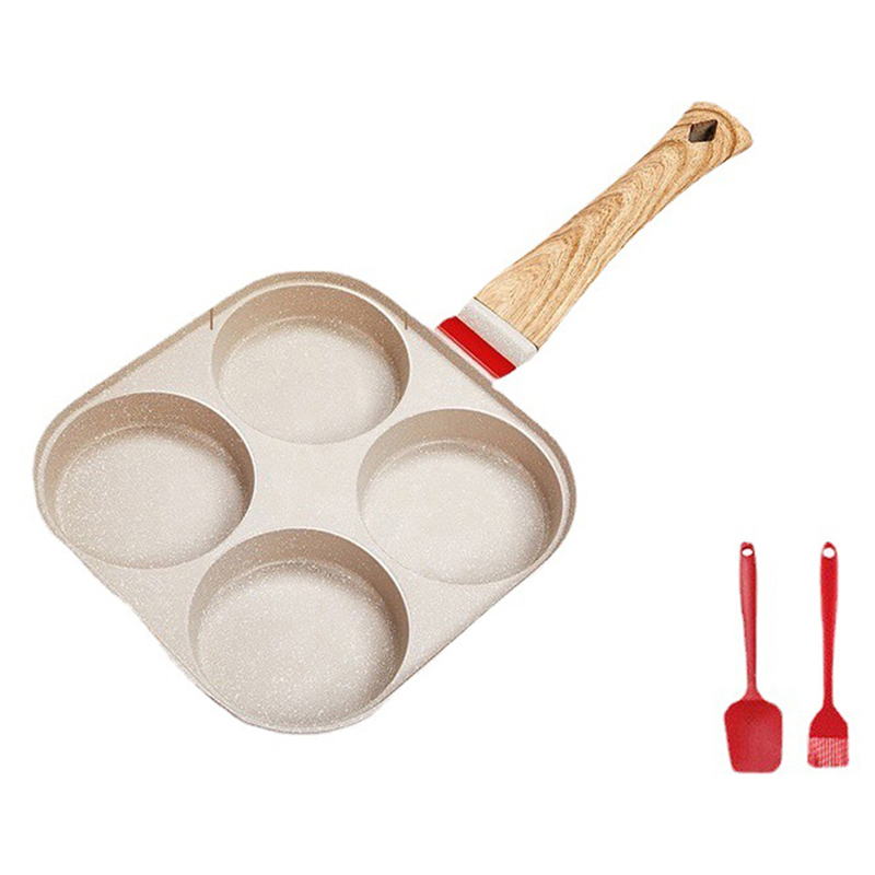 Mini Pancake Griddle - Four Hole Frying Pan With Lid