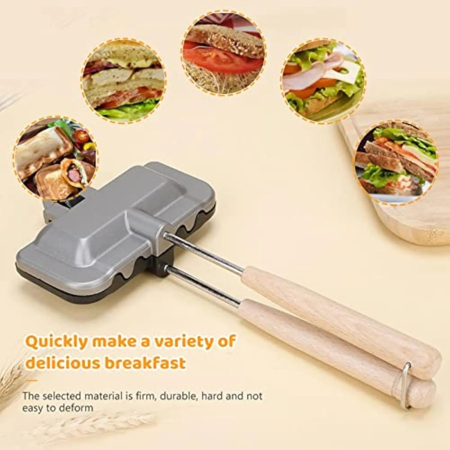 Breakfast Sandwich Maker, 4w1h - Hot Dog Press ulasan dan harga