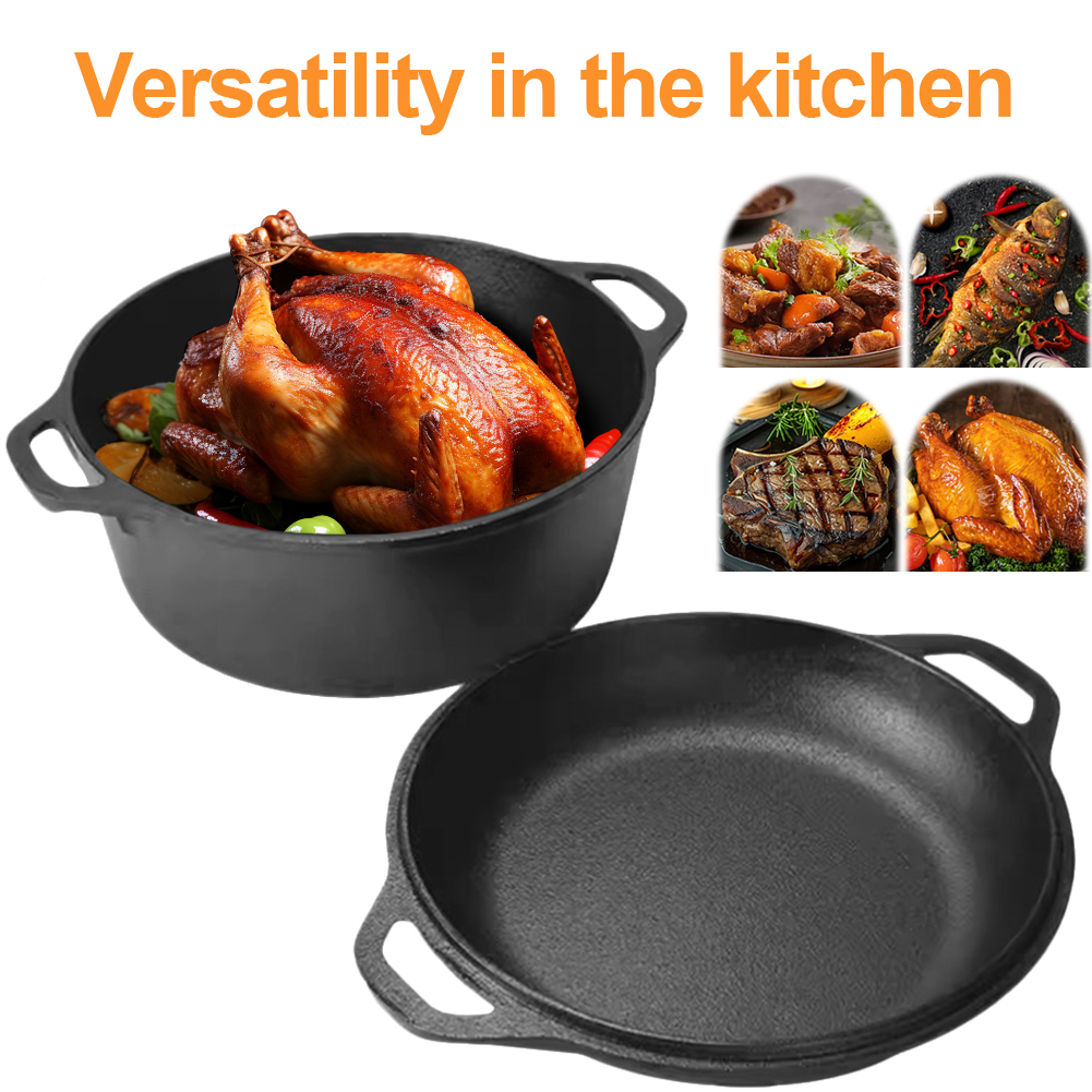 2 in 1 Cast Iron Dutch Oven Po - Cast Iron Corn ulasan dan harga