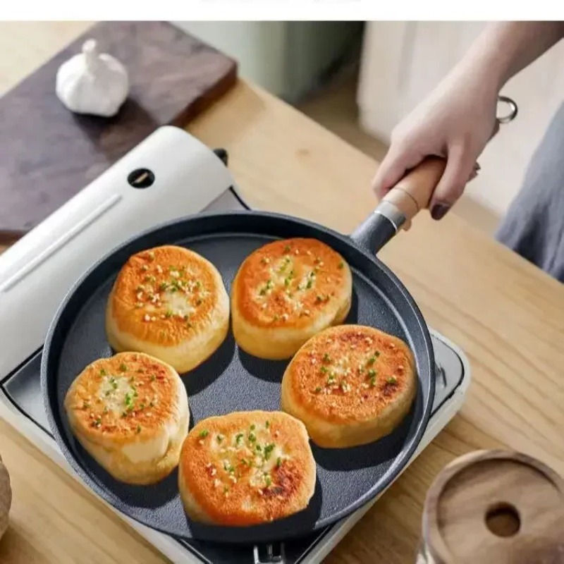 2026 Thick cast iron flat bott - Danish Pancake Pan ulasan dan harga