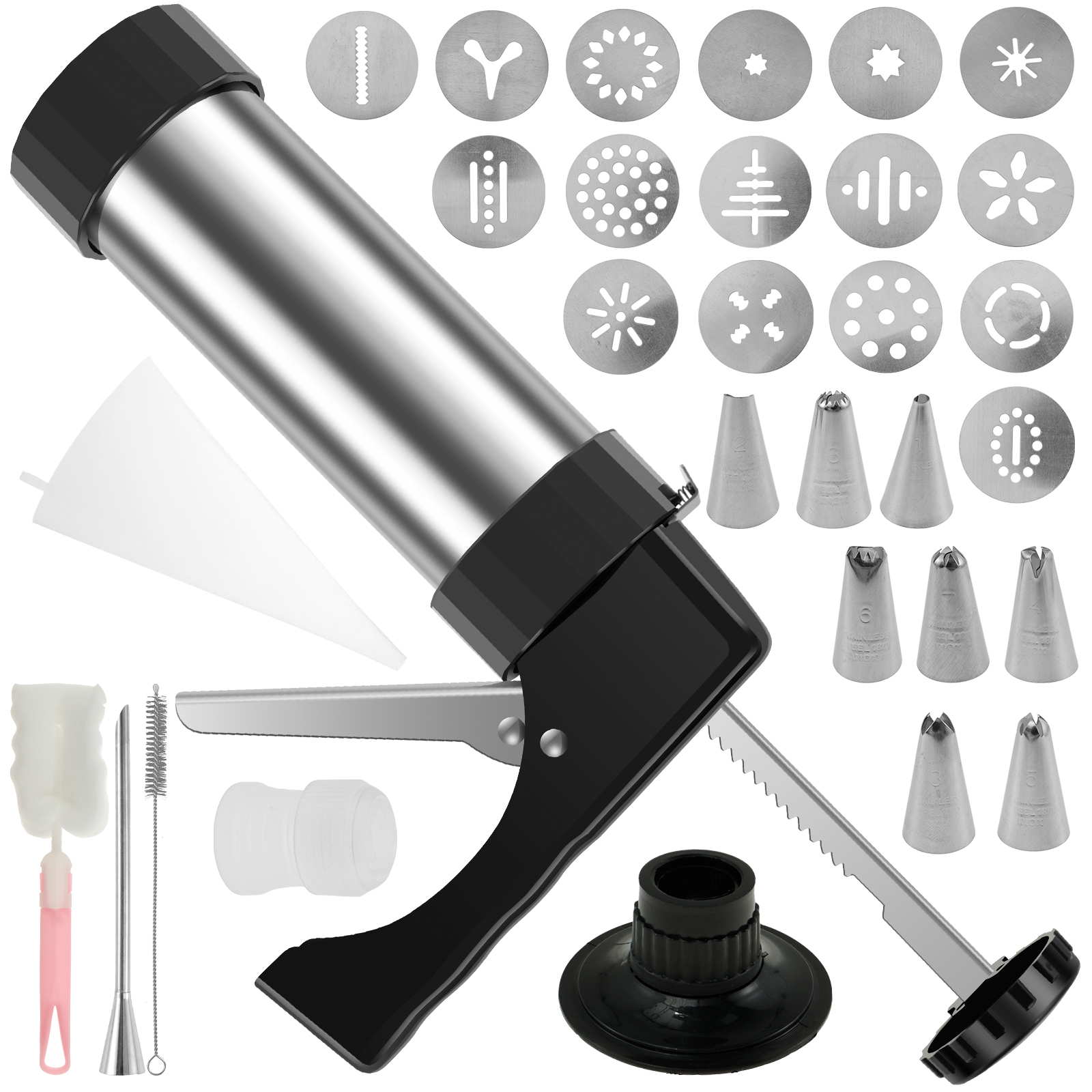 Cookie Press Gun Tips Set Stai - Churros Maker Gun ulasan dan harga