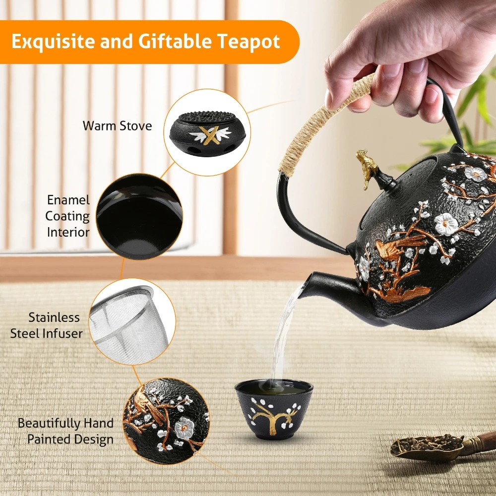 Cast Iron Teapot Set with Alco - Cast Iron Corn ulasan dan harga