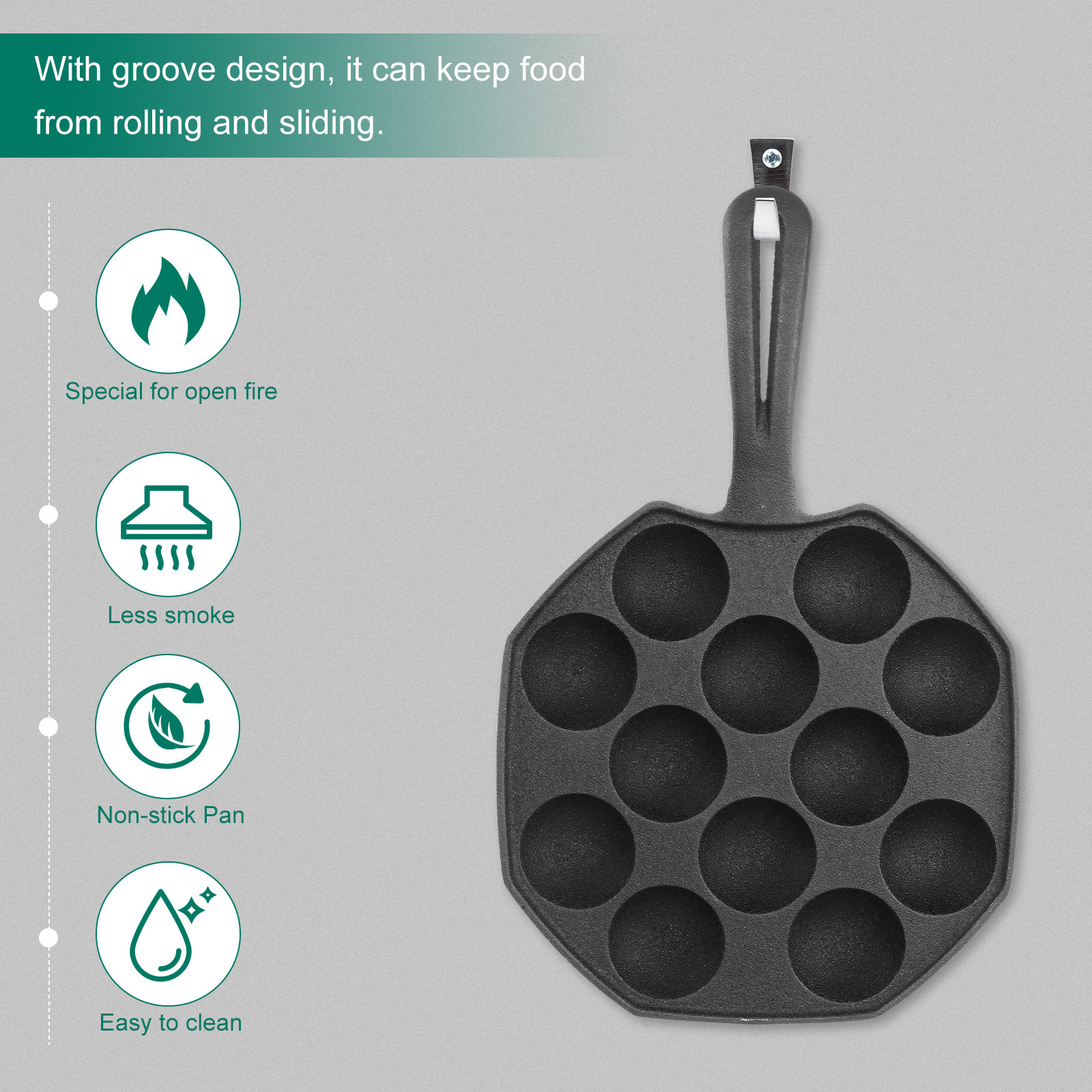 Takoyaki Pan 12 Molds Cast Iro - Takoyaki Grill Plate ulasan dan harga