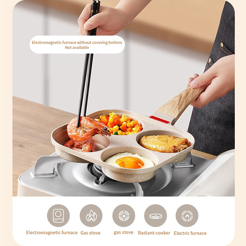 Four Hole Frying Pan With Lid  - Mini Pancake Griddle ulasan dan harga